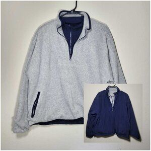 Cheetah Brand Women's XL Double Sided Pullover Jacket Blue & Gray Quarter Zip